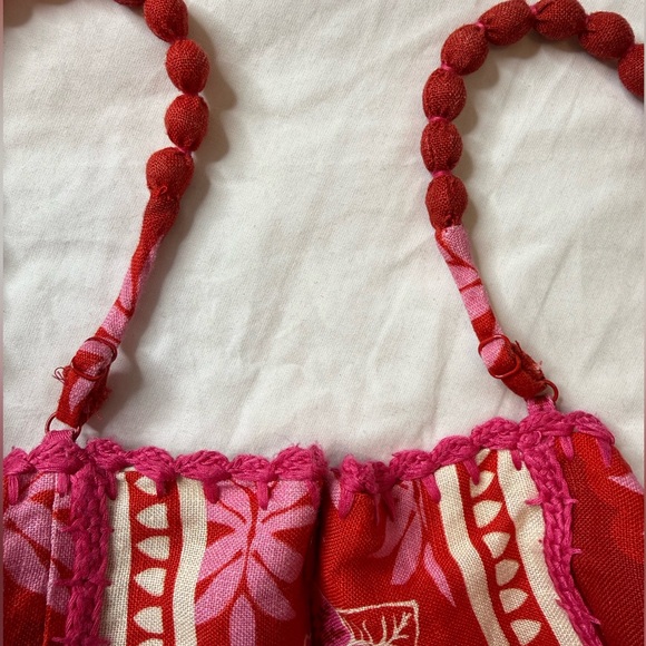 Farm Rio Red Pink Palm Floral Boho Maxi Dress XS Summer Vacation Festival - Picture 13 of 13